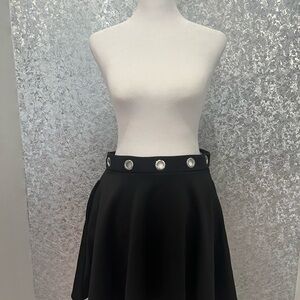 Hot Topic Elegant Black Skirt with Silver Accents Size Large